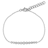 Gold Crown Prong Diamond Bar Bracelet