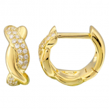 Gold Diamond Twisted Hoop Earring