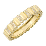 Gold Small Multi Line Diamond Pinky Ring