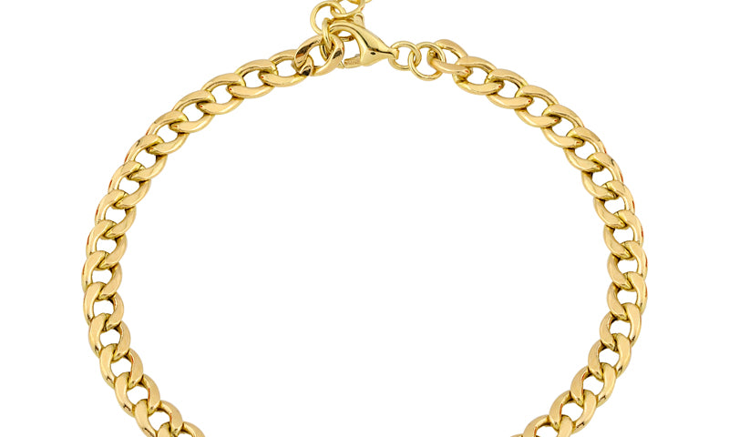 Gold Emerald Cut White Topaz Cuban Link Bracelet