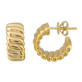 Gold Croissant Open Hoop Earrings