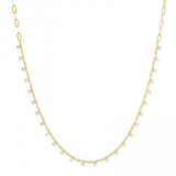 Gold Multi Bar Round Diamond Drop Necklace
