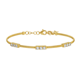 Gold Textured Triple Diamond Bracelet