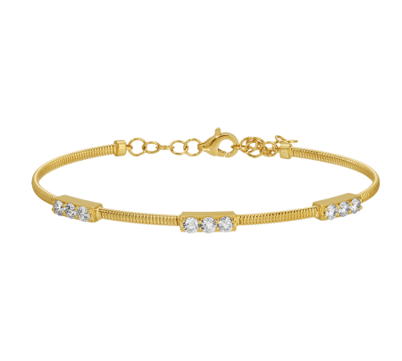 Gold Textured Triple Diamond Bracelet