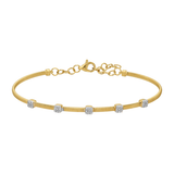Gold Textured Multi Pave Square Diamond Bracelet