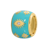 Gold Diamond Turquoise Evil Eye Rondelle