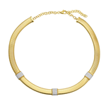 Gold Textured Pave Diamond Square Necklace
