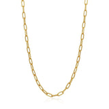 Gold Small Paperclip Charm Chain Necklace