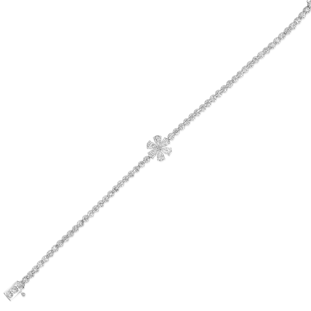 Gold Flower Tennis Bracelet