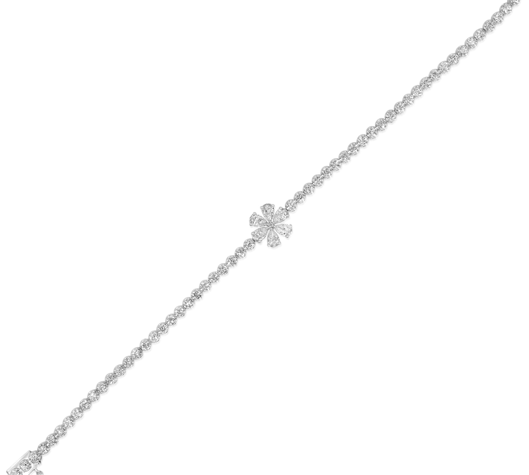 Gold Flower Tennis Bracelet