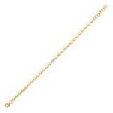 Gold Pave Diamond Pear Bracelet