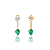Gold Diamond and Emerald Ear Jacket