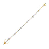 Gold Diamond Pear Clover Tennis Bracelet