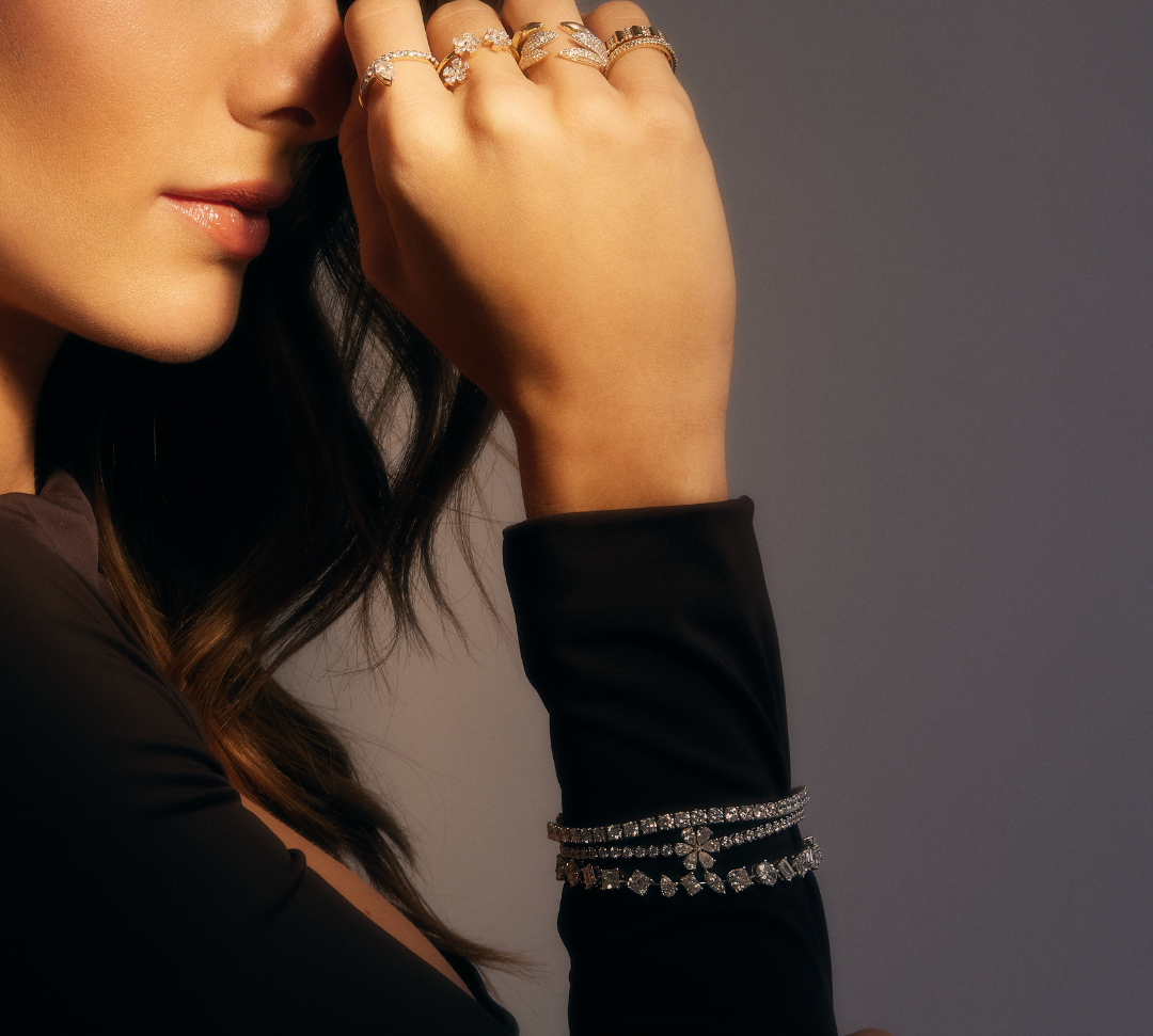 Gold Flower Tennis Bracelet
