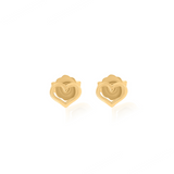 Gold Micro Open Heart Stud Earring
