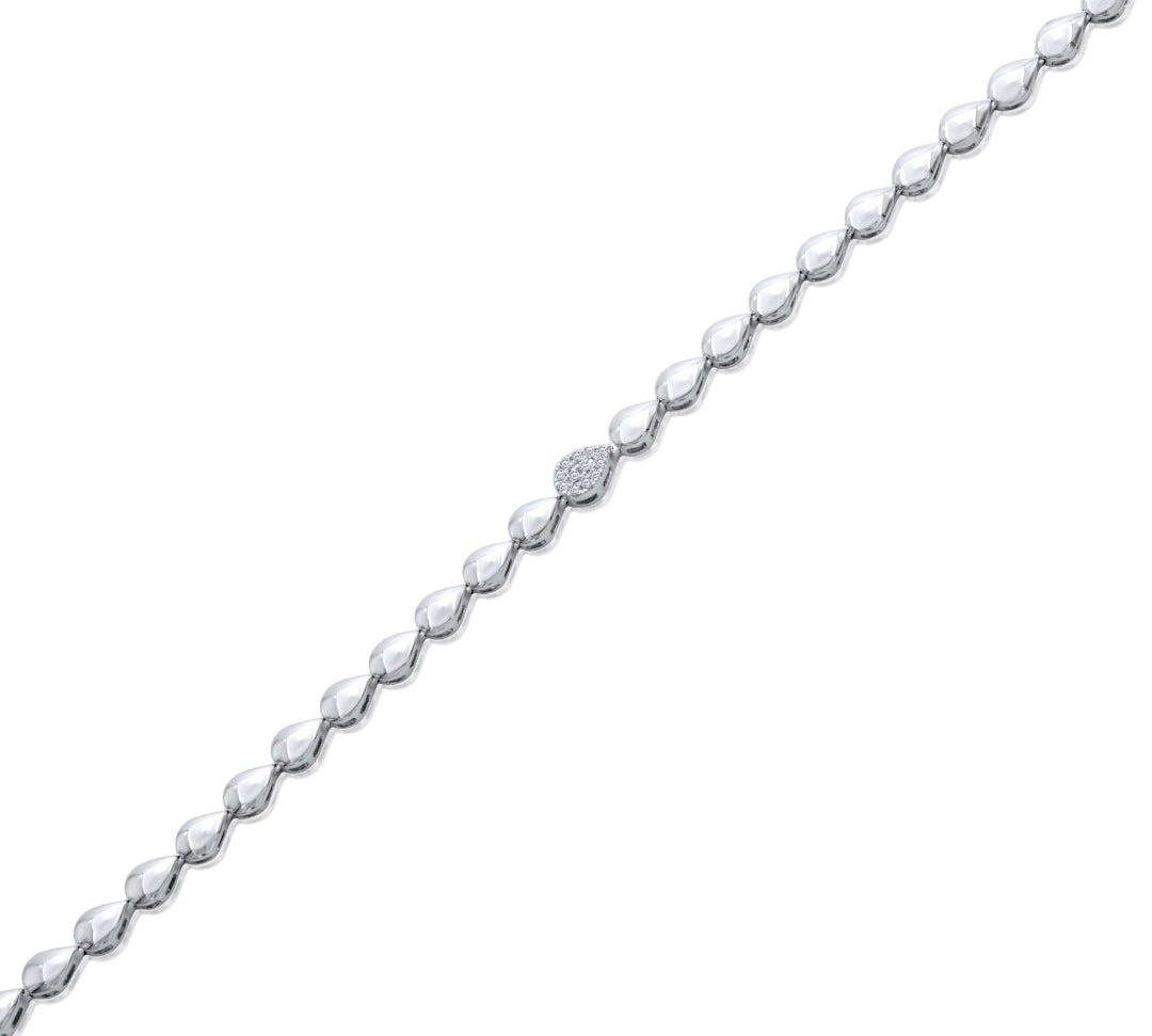 Gold Pave Diamond Pear Bracelet