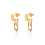 Gold Lab Grown Fancy Double Hoops