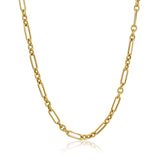 Gold Fancy Paperclip Charm Chain Necklace