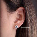 Gold Lab Grown Diamond Three Prong Classic Martini Stud Earrings