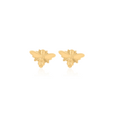 Gold Micro Bee Earring Stud