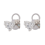 Gold Diamond Prong Heart Earring Stud - Fine Jewelry