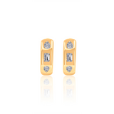 Gold Diamond Multi Shape Hoop Earrings