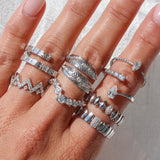 Gold Pave Diamond Rectangle Ring