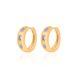 Gold Diamond Multi Shape Hoop Earrings