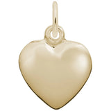 Gold Puffy Heart Charm