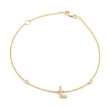 Gold Diamond Initial L Bracelet