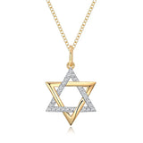 Gold Half Diamond Star Of David Pendant