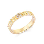 Gold Pave Diamond Textured Spaced Ring by Monisha Melwani