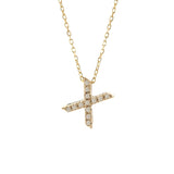 Gold Pave Diamond Initial Necklace