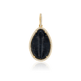 Gold Diamond Trilobite Oval Pendant