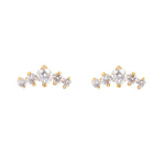 Gold Diamond Cluster Flat Back Earring