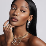 Gold Diamond Paperclip Drop Earring by Monisha Fine Jewelry