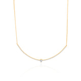 Gold Diamond Pear Curve Necklace