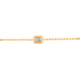 Gold Lab Grown Emerald Cut Bezel Ball Bracelet
