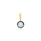 Gold Lab Grown Round Clasp Pendant