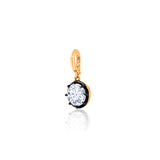 Gold Lab Grown Round Clasp Pendant