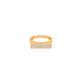 Gold Pave Diamond Bar Pinky Ring