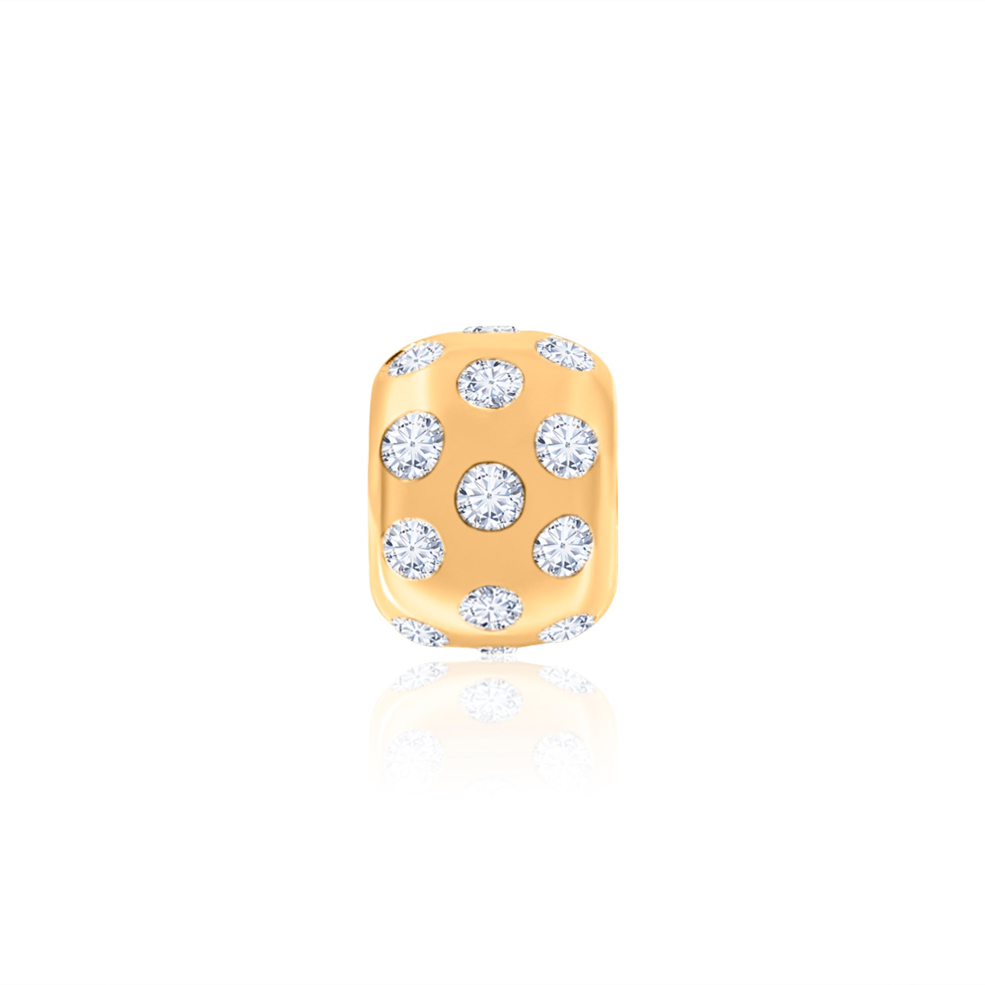 Gold Diamond Round Spacer