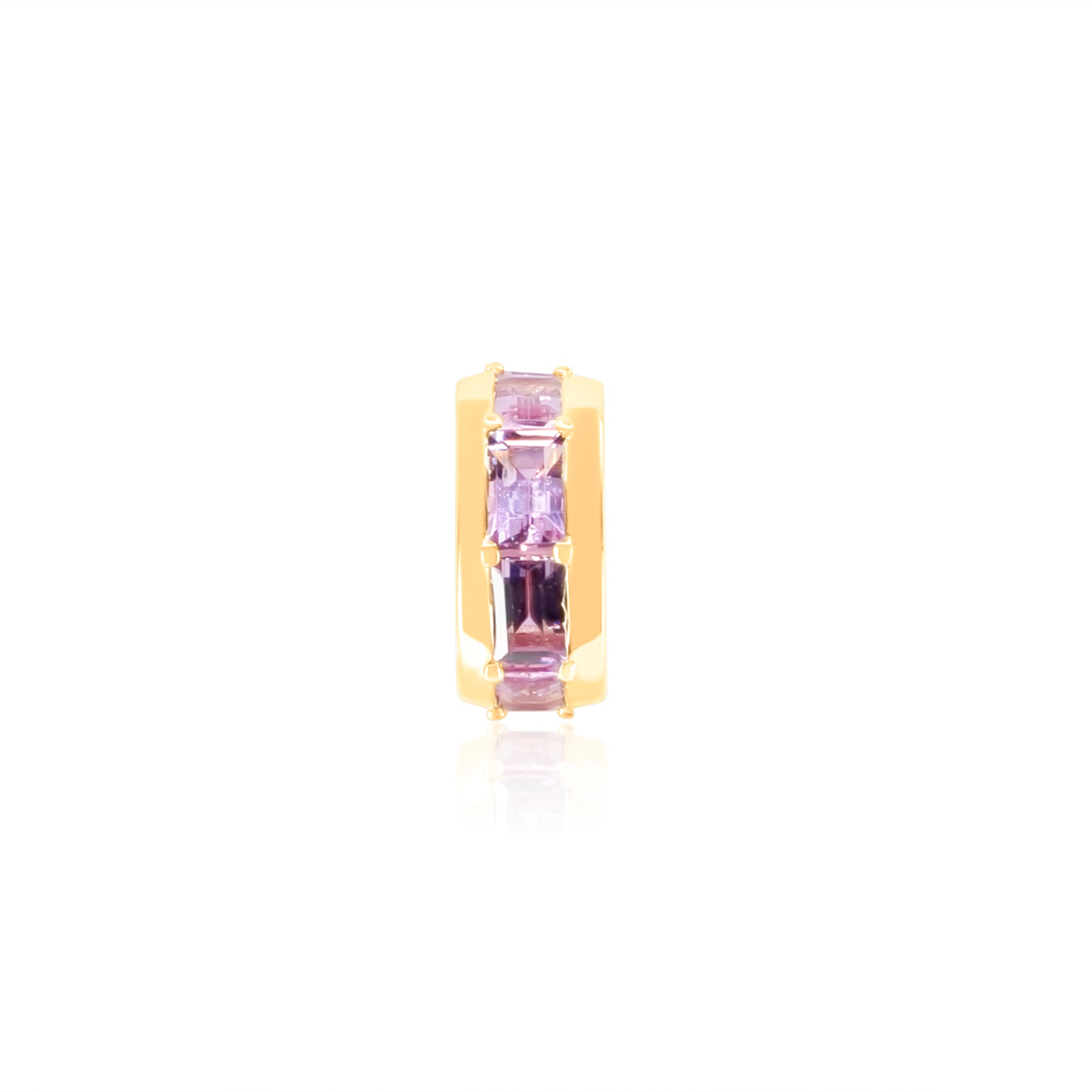 Gold Pink Sapphire Round Spacer