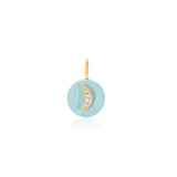 Gold Diamond Moon Turquoise Charm Pendant