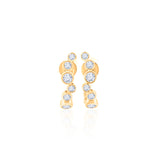 Gold Lab Grown Multi Shape Bezel Half Hoop Earrings