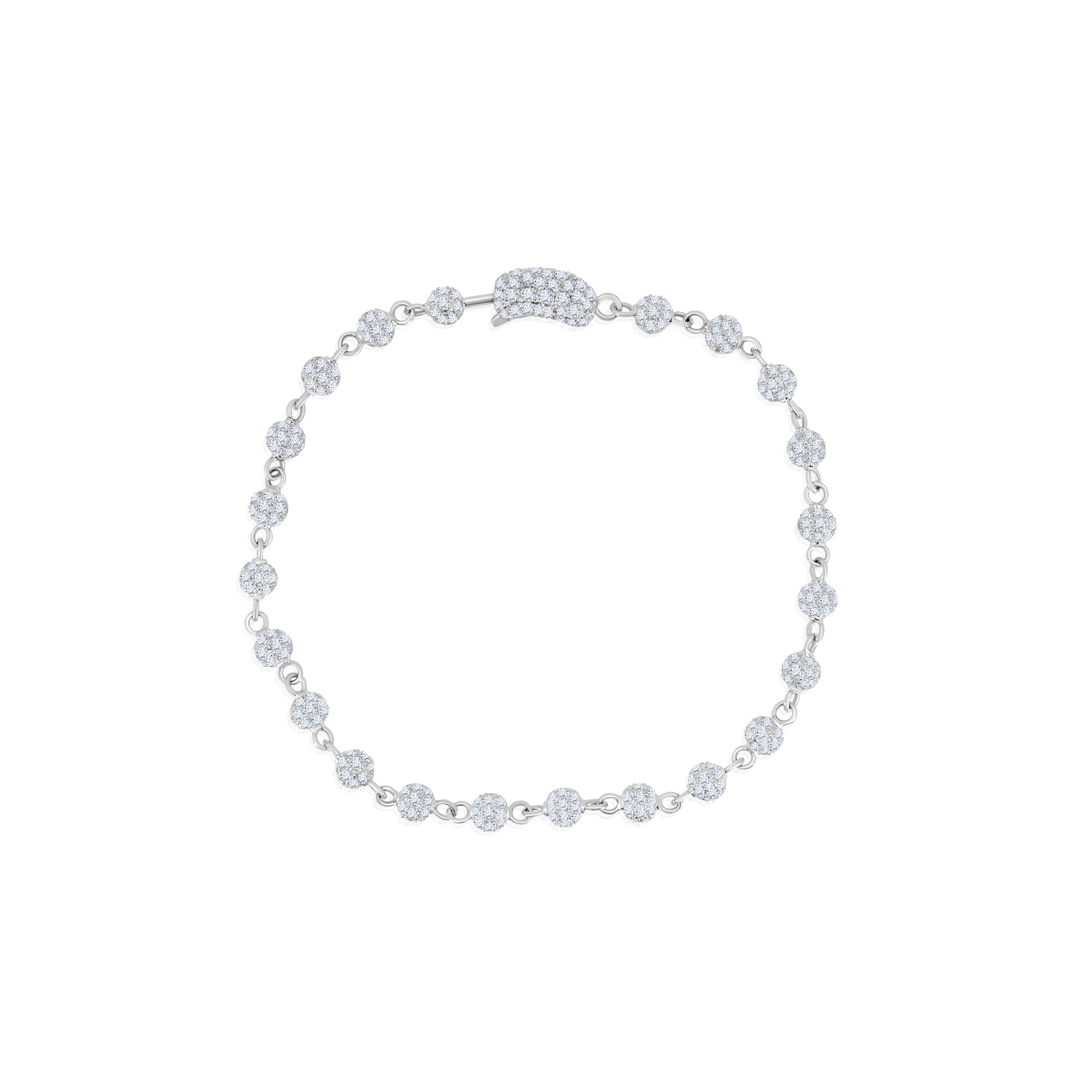 Gold Diamond Spaced Ball Bracelet