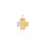 Gold Diamond Fluted Clover Pendant