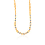 Gold Half Graduated Diamond Square Bezel Necklace