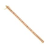 Gold Pink Sapphire Rectangle Bezel Bracelet