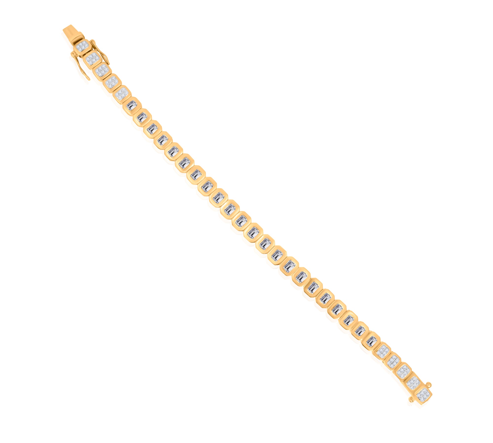 Gold Diamond Square Bezel Bracelet